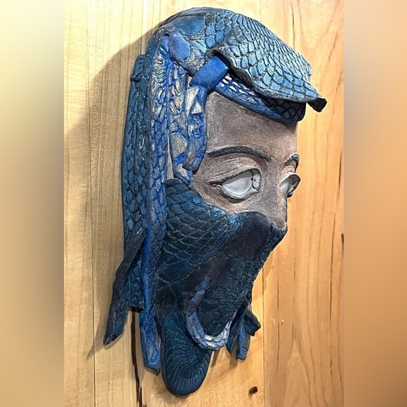 Mortal Kombat Sub-Zero Handmade OOAK Clay Mask Wall Art Artist Signed - 2004 - Picture 2 of 11